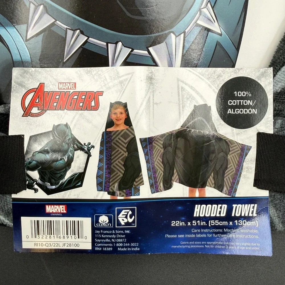 Marvel Avengers Black Panther Hooded Towel 22